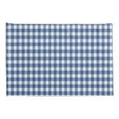 Navy Blue und White Gingham Pattern Kissenbezug (Rückseite-Rechts)
