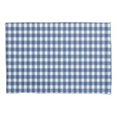 Navy Blue und White Gingham Pattern Kissenbezug (Vorderseite-Links)