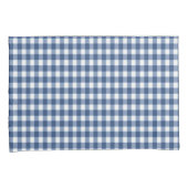 Navy Blue und White Gingham Pattern Kissenbezug (Vorderseite-Rechts)