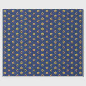 Navy Blue und White Hanukkah Golden David Star Geschenkpapier (Flach)