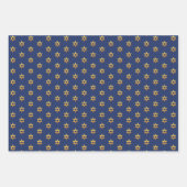 Navy Blue und White Hanukkah Golden David Star Geschenkpapier Set (Vorderseite 3)