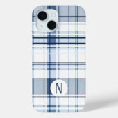 Navy Blue und White Kariert Pattern Case-Mate iPhone Hülle (Rückseite)