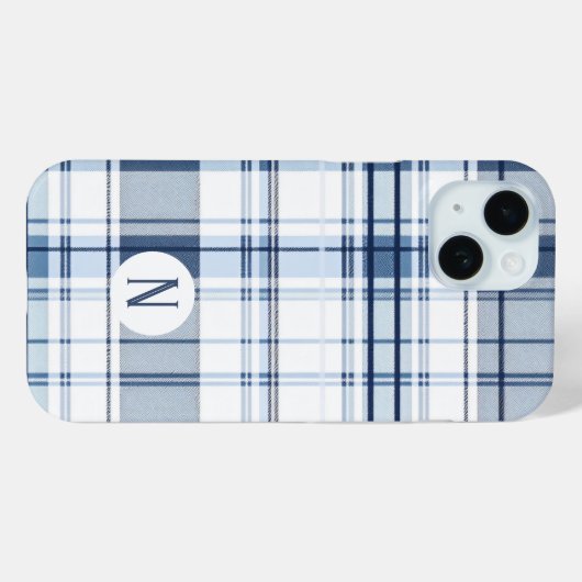 Navy Blue und White Kariert Pattern Case-Mate iPhone Hülle (Rückseite (Horizontal))