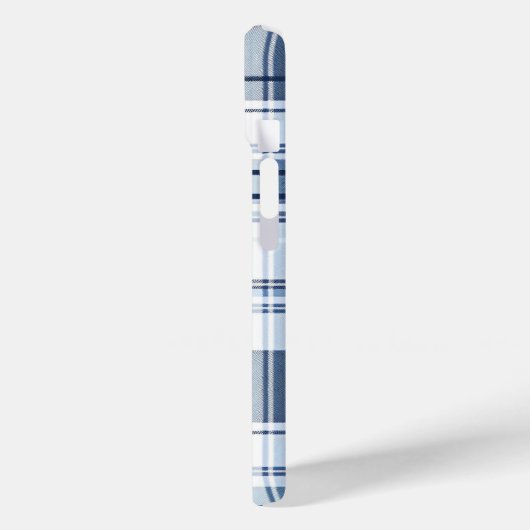 Navy Blue und White Kariert Pattern Case-Mate iPhone Hülle (Rückseite / Links)