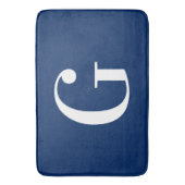 Navy Blue und White Large G Monogram Badematte (Vorderseite Vertikal)