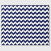 Navy Blue und White Large Zickzack Wrapping Paper Geschenkpapier (Flach)