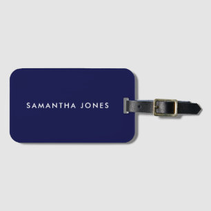 Navy Blue und White Minimalistisch Modern Gepäckanhänger