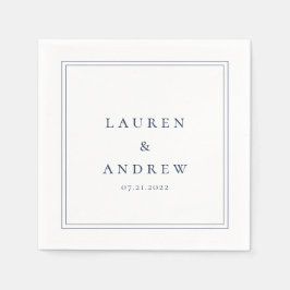 Navy Blue und White Modern Minimalistisch Napkins Serviette