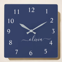 Navy Blue und White Modern Monogram