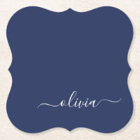 Navy Blue und White Modern Monogram