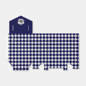 Navy Blue und White Monogram Fevor Geschenkboxen Geschenkschachtel (Ungefaltet)