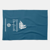 Navy Blue und White Nautic Geschirrtuch (Horizontal)