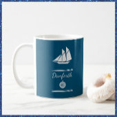 Navy Blue und White Nautic Kaffeetasse