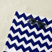 Navy Blue und White Nautical Anchor Benutzerdefini Strandtuch (Beispiel)