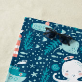 Navy Blue und White Nautical Pattern Boy Strandtuch (Beispiel)