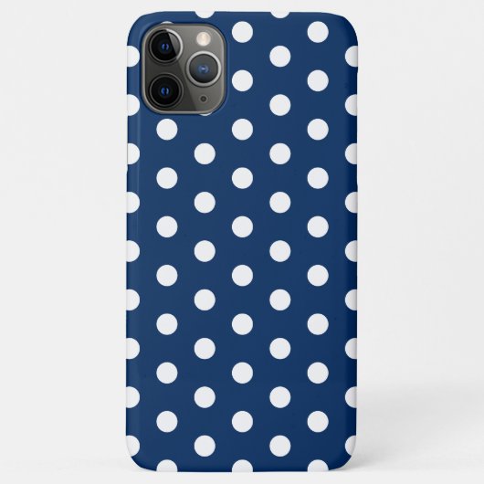 Navy Blue und White Pastel Polka Dot Case-Mate iPhone Hülle (Rückseite)