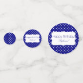 Navy Blue und White Polka Dot Birthday Party Konfetti (Vorderseiten)