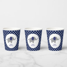 Navy Blue und White Polka Dot Elephant Baby Dusche
