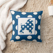 Navy Blue und White Polka Dot Kissen (Decke)