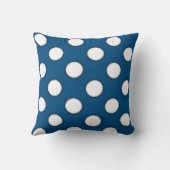 Navy Blue und White Polka Dot Kissen (Rückseite)