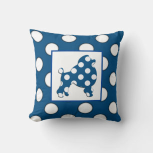 Navy Blue und White Polka Dot Kissen