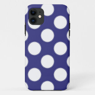 Navy Blue und White Polka Dot Pattern Case-Mate iPhone Hülle