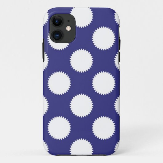Navy Blue und White Polka Dot Pattern Case-Mate iPhone Hülle (Rückseite)