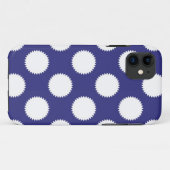 Navy Blue und White Polka Dot Pattern Case-Mate iPhone Hülle (Rückseite (Horizontal))