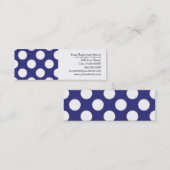 Navy Blue und White Polka Dot Pattern Mini Visitenkarte (Vorne/Hinten)