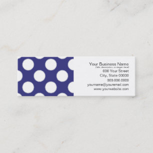 Navy Blue und White Polka Dot Pattern Mini Visitenkarte