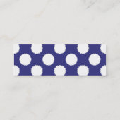 Navy Blue und White Polka Dot Pattern Mini Visitenkarte (Rückseite)