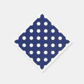 Navy Blue und White Polka Dot Pattern Serviette (Ecke)