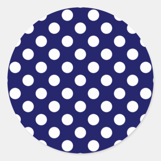 Navy Blue und White Polka Dot Sticker (Vorderseite)