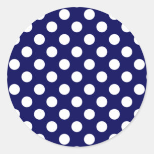 Navy Blue und White Polka Dot Sticker