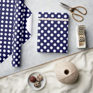 Navy Blue und White Polka Dot Wrapping Paper Geschenkpapier