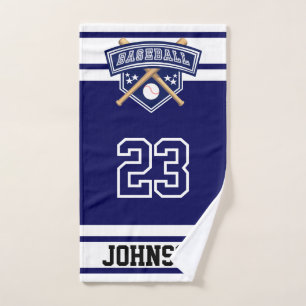 Navy Blue und White Sport Baseball Handtuch