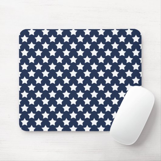 Navy Blue und White Stars, Starry Pattern Mousepad (Mit Mouse)
