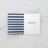 Navy Blue und White Strips Starfish Vielen Dank Dankeskarte (Innenseite)