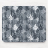 Navy Blue und White Trees Mousepad (Vorne)