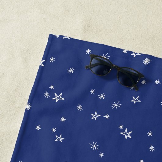 Navy Blue und White Twinkle Little Stars Strandtuch (Beispiel)