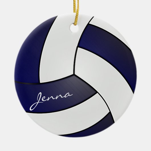 Navy Blue und White Volleyball 🏐 | DIY Name Keramikornament (Vorne)