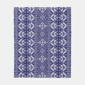 Navy Blue und White Winter Fair Isle Weihnachten Fleecedecke (Vorderseite)