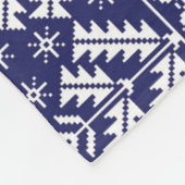 Navy Blue und White Winter Fair Isle Weihnachten Fleecedecke (Ecke)