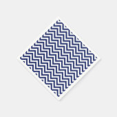 Navy Blue und White Zigzag Streifen Zickzack Muste Serviette (Ecke)