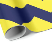 Navy Blue und Yellow Extra Grosses Zickzack Geschenkpapier (Rolleneckpunkt)