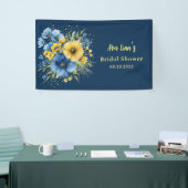 Navy Blue und Yellow Florals Gold Brautparty Banner (Messeveranstaltung)