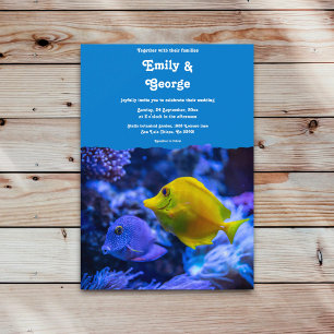 Navy Blue Underwater Sea Fish Nautical wedding Einladung