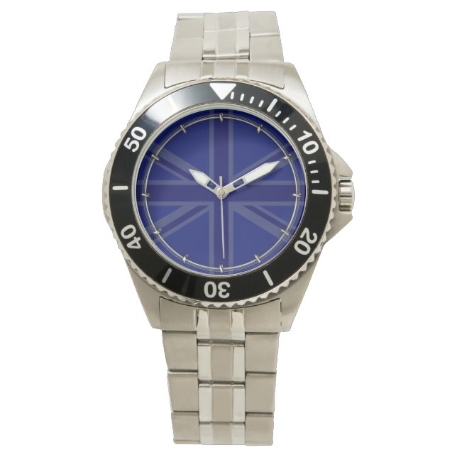 NAvy Blue Union Jack Decor Armbanduhr (Vorderseite)