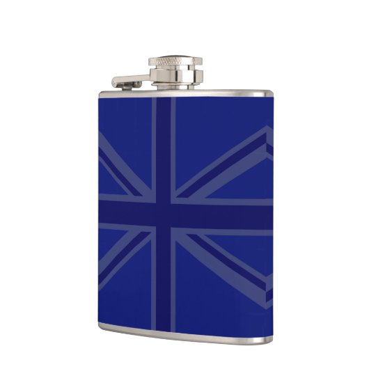 NAvy Blue Union Jack Decor Flachmann (Links)