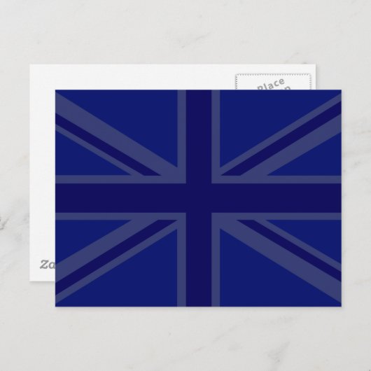 NAvy Blue Union Jack Decor Postkarte (Vorne/Hinten)